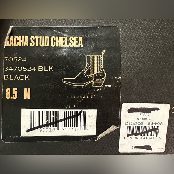 NIB Frye Sacha Stud Chelsea Boots 8.5 Black Western - Picture 9 of 9